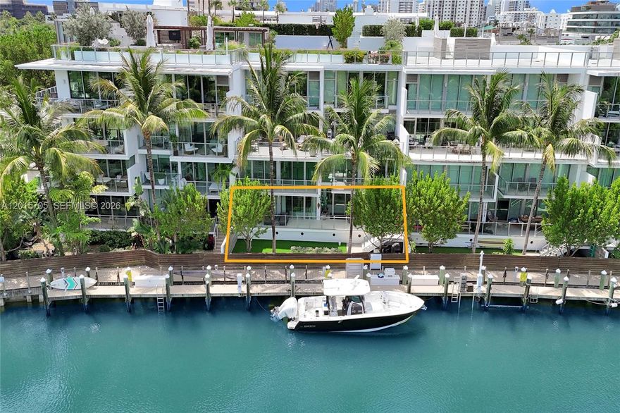 Welcome to Palau 204 — a serene, light filled waterfront retreat in the heart of Sunset Harbour. This spacious 2BR home features a rare private yard and an impressive 50-foot waterfront terrace, ideal for entertaining, relaxing, children, and pets. Beautifully curated interiors include custom millwork, designer built-ins, luxury lighting, and high-end wall and window treatments. All rooms open directly to the expansive balcony, seamlessly blending indoor and outdoor living. Boutique luxury building by Kobi Karp , landscaping by Raymond Jungles. Exceptional amenities include rooftop bayfront pool, waterfront promenade, boat slips, fitness center, concierge, valet, and 24-hour security. Sunset Harbor’s renowned dining, shopping, marina, yoga studios, and fitness clubs all right there.