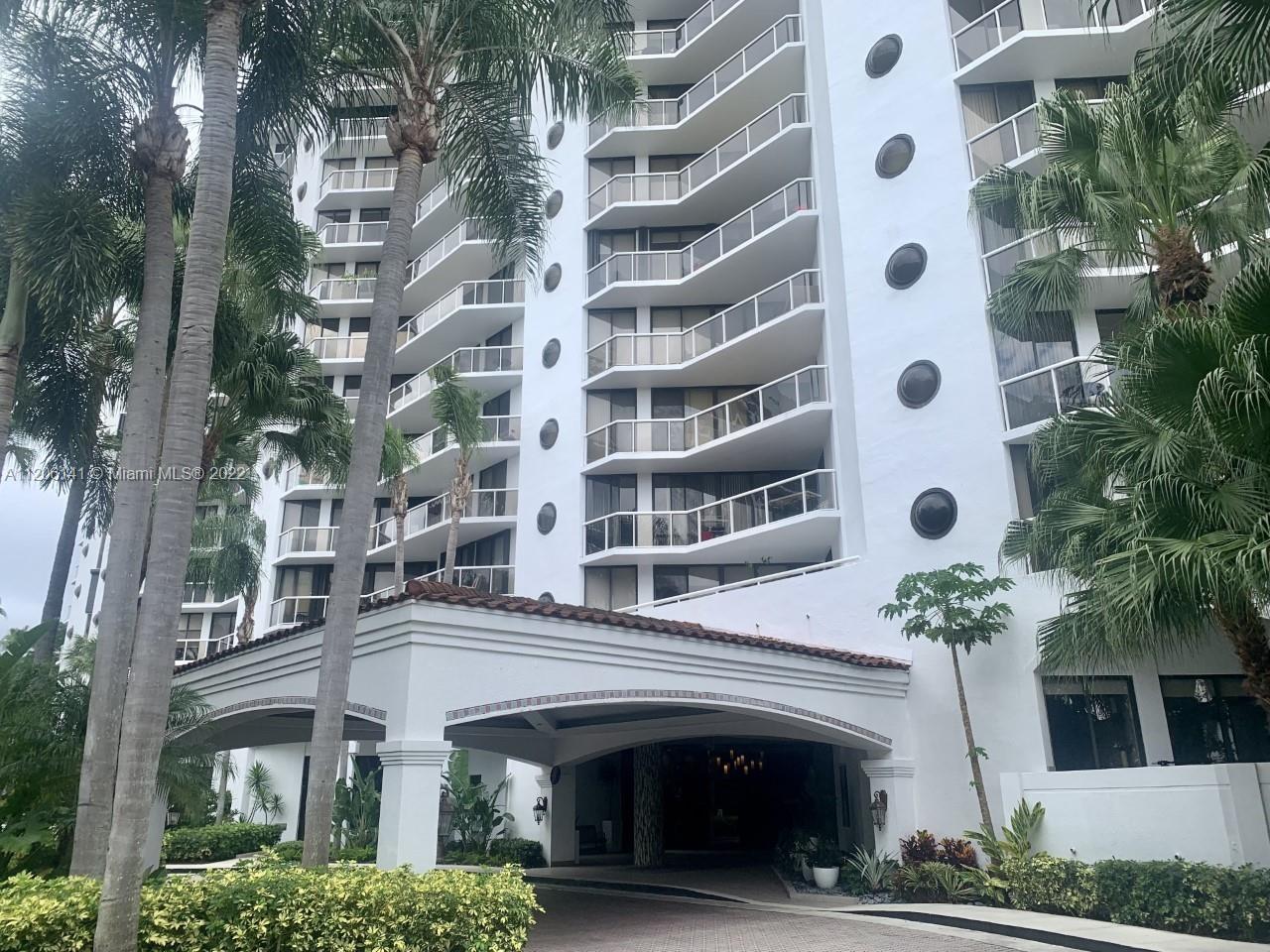 Excellent Updated Apartment in Exclusive Gated Community 2BR/2BA Split Floor Plan, Custom Kitchen, Porcelain Floors 24x24, Larger Terrace, Accordion Hurricane Shutters, Additional Storage Space included, Covered Parking Space on Same Floor, 24 hr Gated Security & Lobby Concierge w/great Amenities New Gym, Two Heated Pools, Tennis Courts and Marina. Only 2bd available in the building. Easy to show. Call Listing Agent.