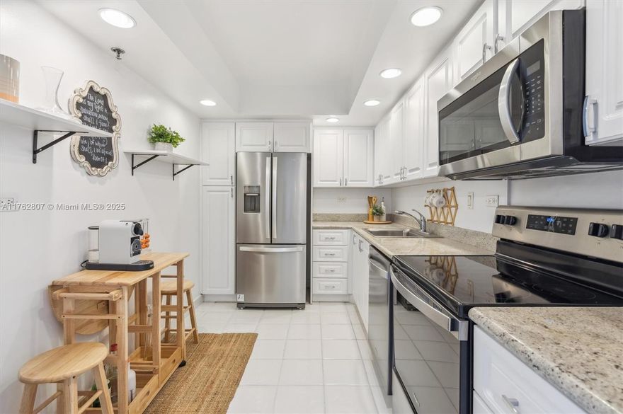 Breathtaking Views from this 2/2 updated unit with unobstructed views of the bay, Turnberry Golf Course, and city skyline. Renovated kitchen includes SS appliances and recessed lighting. Laminate flooring throughout. Both bathrooms have been renovated. Stackable Washer/Dryer in unit. Large living/dining area with spectacular views!!! Hurricane shutters for entire unit. The building was recently renovated. Located in an A rated school district. Secure building with manned gated entry, 24hr front desk security, valet, bike storage, barbeque area, heated pool, jacuzzi, tennis, game room, party room, fitness center and so much more.