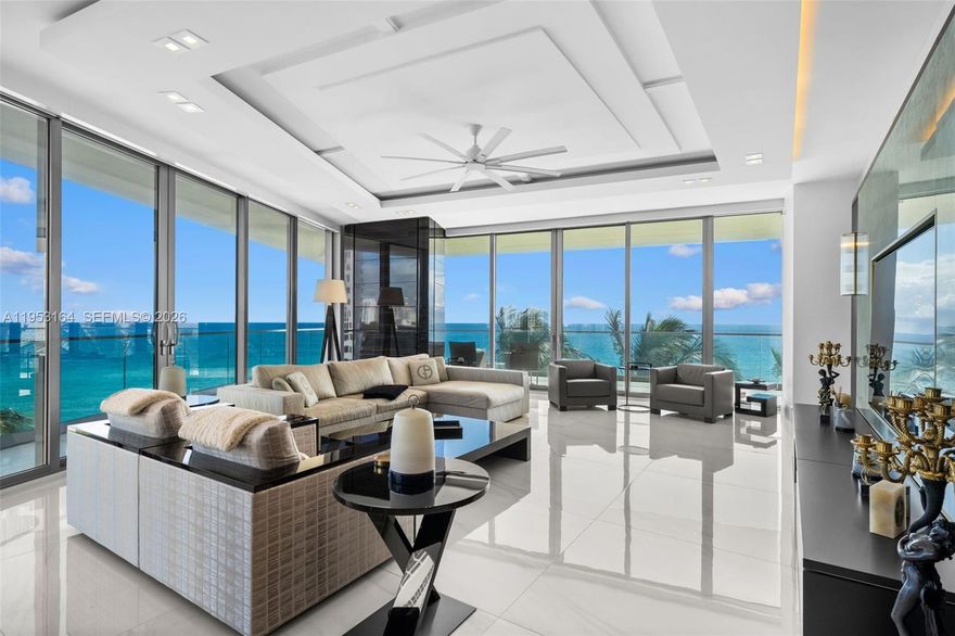 One-of-a-kind, turnkey direct oceanfront residence curated and furnished by the world-renowned Armani Design Team, following a $1.5M bespoke renovation. Located on the tower’s most desirable oceanfront line, this exceptional home offers 3,014 SF of interior living with 4 bedrooms, 5.5 bathrooms, plus service quarters.
Features include elegant marble floors, custom Armani millwork, and a signature Armani Dada kitchen. The primary suite includes a luxury custom-built walk-in closet with premium cabinetry and finishes.
A spacious wraparound terrace creates seamless indoor-outdoor living with unobstructed Atlantic Ocean views, ideal for entertaining and everyday enjoyment. The terrace is equipped with a summer kitchen, enhancing the outdoor living experience.
A prestigious Beach Cabana #14 is available as a separate purchase , offering a private beachfront retreat.