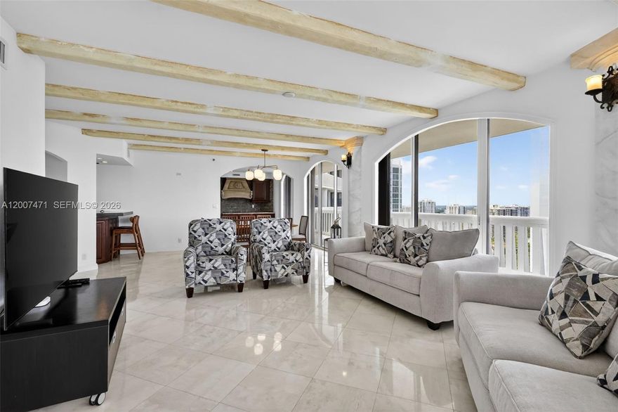 SPECTACULAR VIEWS TO THE INTRACOASTAL AND OCEAN FROM THIS BRIGHT AND SPACIOUS HOME IN THE BEAUTIFUL 3000 BLDG AT WILLIAMS ISLAND. RARE 3 BEDROOM 3 BATHROOM WITH ACCESS TO THE WRAP-AROUND BALCONY FROM EVERY ROOM. ENJOY THE NEWLY RENOVATED POOL AREA WITH CABANA COVERED LOUNGE AREAS, HOT TUB, SUMMER KITCHEN/ BBQ AREA. BUILDING IS PET FRIENDLY UP TO 25 LBS. LIVE IN PRESTIGIOUS WILLIAMS ISLAND WITH FULL AMENITIES: 24 HR SECURITY & VALET, COMMUNITY POOLS, 27,000 sq ft GYM AND SPA, 14 TENNIS COURTS, 4 PICKLEBALL COURTS, 2 PADEL COURTS, HAIR SALON, MARINA, 4 RESTAURANTS, KIDS PLAYGROUND, BASKETBALL COURT, DOGGIE PARK, COMPLIMENTARY SHUTTLE SERVICE, HI TECH SECURITY, WALKING/RUNNING TRAIL, CONCIERGE, WALK TO SHOPS & RESTAURANTS AND CLOSE TO AVENTURA MALL, A+ SCHOOLS.