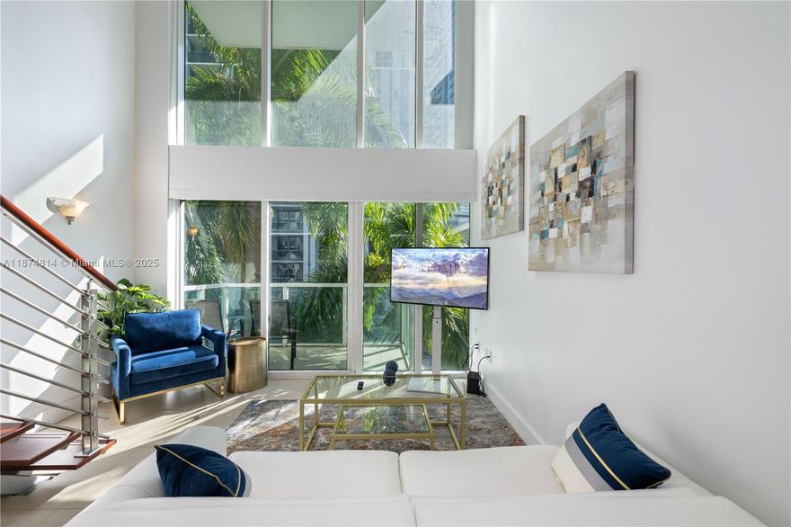 Beautiful, modern and spacious loft-style residence in the heart of Brickell. This 1-bedroom, 1.5-bathroom unit features soaring 18-foot ceilings, an open floor plan, and abundant natural light. The upstairs loft bedroom overlooks the living space and kitchen below. The condo has a spacious master bathroom and a powder room downstairs for guests and convenience. Brickell on the River amenities include a well equipped fitness center, resort-style pool, spa, sauna, business center, club room, and 24-hour staff. Ideally located just steps from Brickell City Centre, dining, shopping, and public transit. Best priced 1 bedroom in the building!