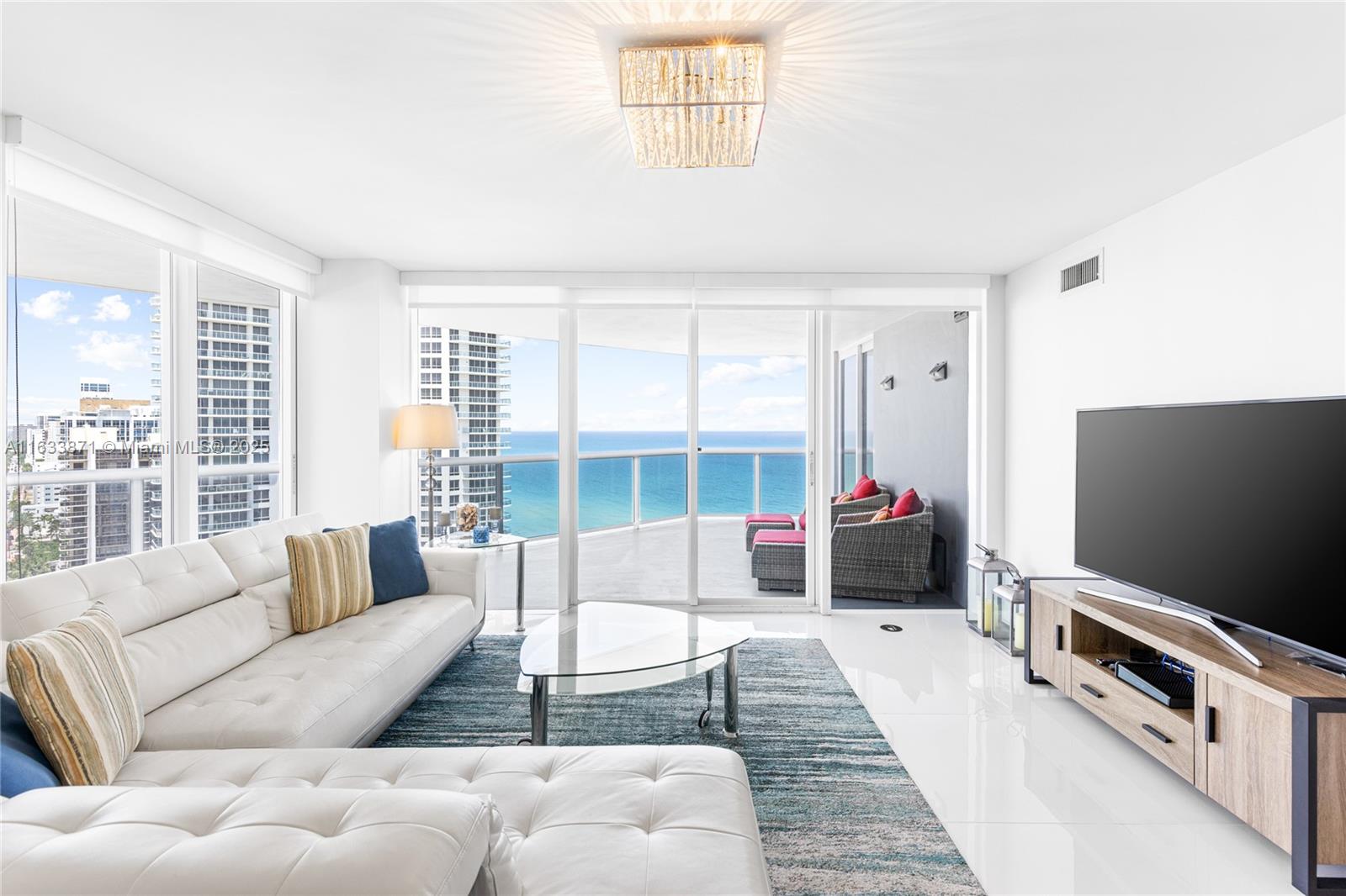 Beautiful 2-bedroom, 2-bathroom fully furnished condo in the heart of Miami Beach with spectacular views of the ocean and the intracoastal. This apt features an expansive balcony, open kitchen with top of the line appliances and floor to ceiling windows. Floors are white tile. Washer and dryer in the unit. Enjoy beach service, pool, a fully-equipped gym, sauna, a community room, 24 hs security, bike storage, surf board rack and outdoor bbq. La Gorce Palace has it all! Parking is assigned.