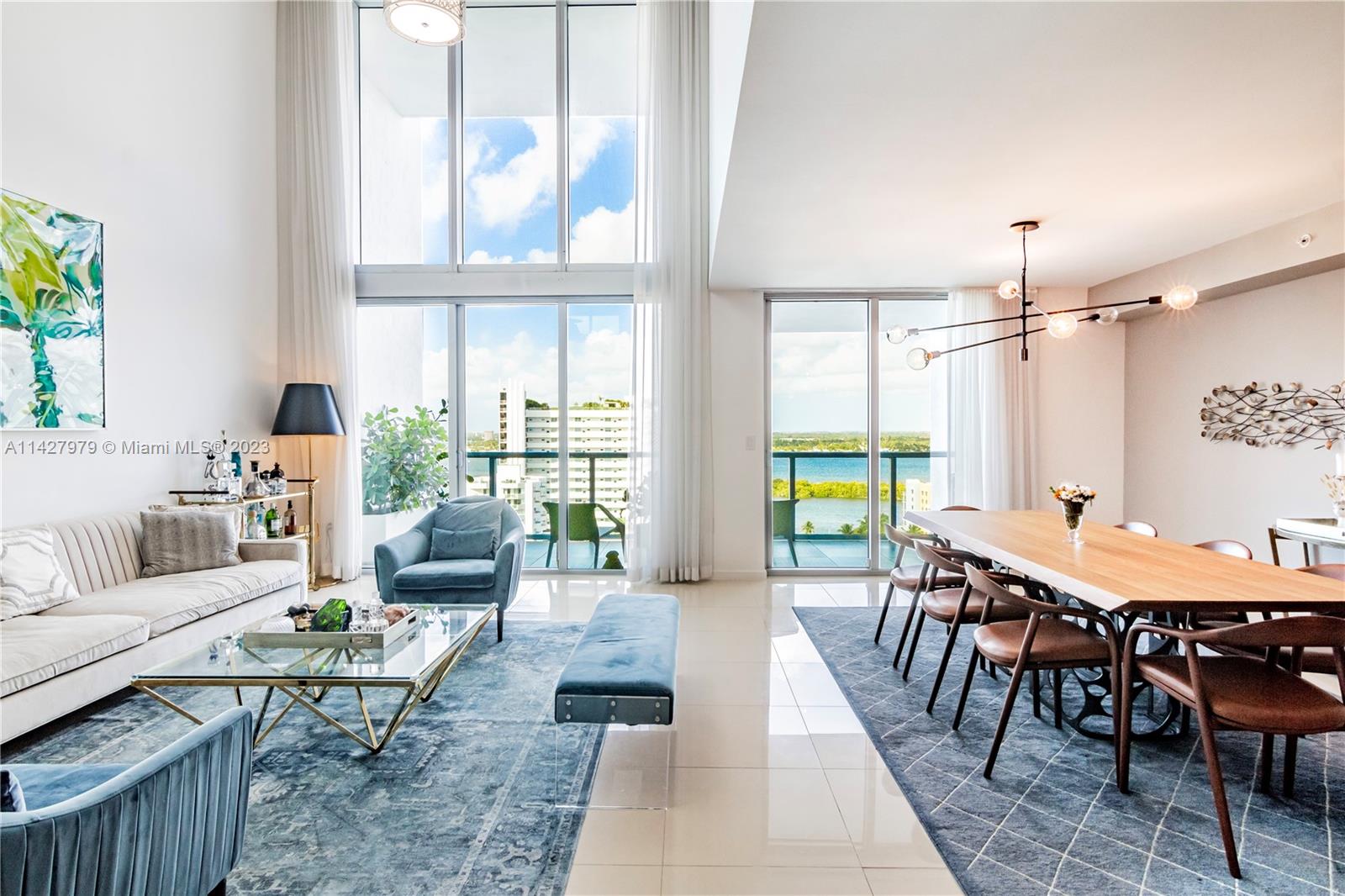 Stunning duplex lower penthouse residence in the luxurious Eloquence on the Bay, with incredible sunrise to sunset bay and ocean views from every room. This waterfront apartment offers a fabulous flow-through floor plan with a unique loft layout spanning over 2,500 SqFt and 4 large balconies with unobstructed water and Miami Beach views. With a warm and modern design, this turn key home in the sky offers the perfect combination of sanctuary and place to entertain in an unparalleled central Miami location. The home offers 3 large bedrooms & 3.5 baths, an expansive open living and dining space, breakfast nook & upstairs lounge/media room/playroom. Eloquence offers fantastic amenities including a waterfront pool, newly renovated fitness center, tennis and basketball court and private marina.