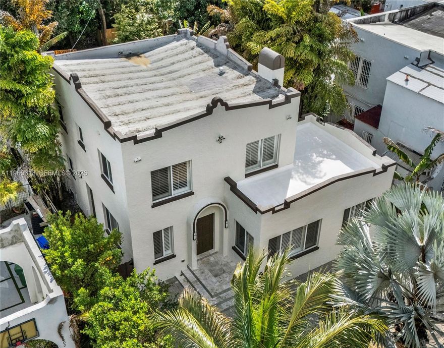 This Classic Miami Old Spanish Beauty was remodeled with updated systems and finishes while still maintaining its old world character and charm! This gorgeous lady offers a flexible layout with a total of 6 bedrooms and 3 bathrooms. While upstairs the original floor plan of 4 bedrooms and 1 bath has been preserved with rich hardwood flooring; downstairs there are 2 bedrooms and 2 baths that make it perfect for MULTI-GENERATIONAL LIVING, guests, or a private HOME OFFICE / work-from-home setup.  This historic home is located in the Heart of Little Havana's Shenandoah neighborhood, just 4 short blocks to Calle Ocho and all that it has to offer, as well as a short commute to Downtown Miami, Brickell, Coral Gables, and The Grove! This home was originally built in 1926, and was completely and tastefully remodeled in 2016 with permits! Special features include an open kitchen with updated appliances, wood cabinets & granite countertops, modern bathrooms, impact-resistant windows & doors, and 24" x 24" porcelain tile floors downstairs. You will also love the outdoor spaces that include a raised deck on the side of the house, and a very large yard to enjoy gardening in a lush and tropical environment. There is an above-ground spa adjacent to the primary bedroom as well as plenty of room for a pool. This really is a unique home that deserves your attention. Make sure to click on and watch the VIRTUAL TOUR and make an appointment today!