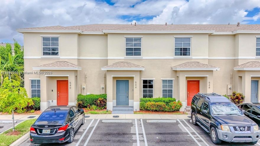 Beautiful 2-bedroom, 2.5-bath, two-story townhome in Keys Pointe featuring two spacious ensuite bedrooms upstairs. The first floor boasts elegant tile flooring, while the upstairs offers plush carpeting for added comfort. The modern kitchen is equipped with stainless steel appliances and sleek shaker cabinets. Enjoy a private fenced-in yard with brick pavers—perfect for relaxing or entertaining. Additional upgrades include stylish zebra blinds throughout. Located in a well-maintained community offering a sparkling pool, this home combines comfort, style, and convenience—ideal for modern living!  Quick association approval turnaround