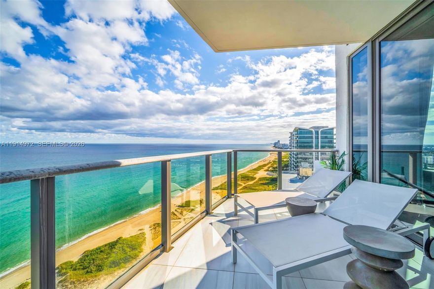 Absolutely stunning southeast corner flow through Middle PH Residence at Solemar with breathtaking 180 degree views spanning the ocean, city skyline and Intracoastal. This spectacular skyhome has been beautifully designed and finished by Interiors by Steven G and features an incredible flexible floorplan that can easily live as a four bedroom. Sold completely furnished with custom built ins and designer furnishings, this residence is truly turnkey. Move in today and enjoy a magazine worthy home without the wait of months for design and build out. A rare opportunity to own a fully finished, thoughtfully designed residence with unforgettable views in one of Pompano Beach’s most desirable oceanfront buildings. Enjoy world-class amenities including oceanfront and sunset pools, beach service, spectacular spa and fitness center, movie room, wine lounge, concierge, and valet. A rare fully furnished oceanfront home on the sand with wine locker and assigned parking.