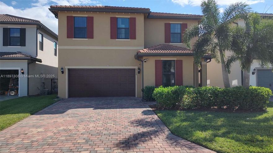 This beautiful 4-bedroom, 3-bath single-family home located in a brand-new gated community within an A-rated school district. Open-concept floor plan, gourmet kitchen with upscale stainless steel appliances, elegant living and dining areas, and a full bathroom downstairs. The upstairs includes a luxurious primary suite with an ensuite bath and a conveniently located laundry room. Enjoy hurricane-impact windows and doors, a fully fenced backyard. The community offers resort-style amenities including a pool, lap pool, basketball and tennis courts, fitness center, playground, and park. Ideally situated minutes from shopping, dining, top-rated schools, and the Florida Turnpike. HOA application required (minimum 650 credit score)