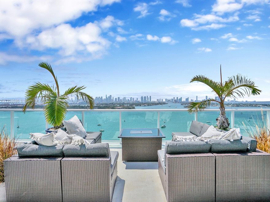 Unique Penthouse Tower Suite with expansive terrace accessible directly from all 3 bedrooms. Fabulous views of Biscayne Bay, Miami Beach Isles and Miami skyline. The 1,200+ sqft of outdoor space combined with expansive living area make this “casita in the sky” a great space to entertain and live. Residence was completely renovated to owners’ specs.