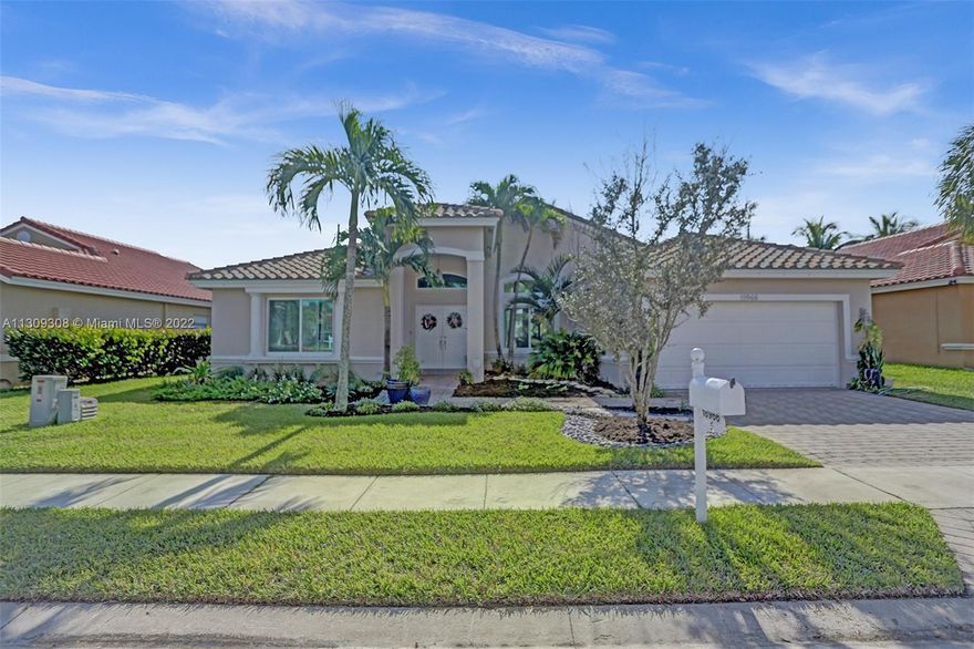 NEW ROOF (2020), NEW IMPACT WINDOWS & DOORS, NEWLY UPDATED KITCHEN (2021) WITH GORGEOUS QUARTZ COUNTERTOPS, A HUGE KITCHEN ISLAND WHERE FAMILY & FRIENDS CAN SIT, NEW STAINLESS STEEL APPLIANCES & WINE FRIDGE. THERE ARE 4 BEDROOMS, PLUS AN OVERSIZED BONUS ROOM/DEN/OFFICE THAT WILL EASILY CONVERT TO A 5TH BEDROOM, 3 FULL BATHROOMS, INCLUDING THE CABANA BATH. THE 3-WAY SPLIT FLOORPLAN (EMBASSY MODEL HOME) IS IDEAL FOR A LARGE FAMILY. YOU'LL LOVE THE PATIO & POOL AREA THAT OVERLOOKS A CANAL WITH NO NEIGHBORS BEHIND YOU! THIS IS A PERFECT FAMILY HOME, GREAT FOR ENTERTAINING. LOCATED IN THE HIGHLY SOUGHT-AFTER GUARD GATED COMMUNITY OF ENCANTADA. CLUBHOUSE POOL, TENNIS COURTS, TOT LOT. CLOSE TO ALL A-RATED SCHOOLS, SHOPS, RESTAURANTS, HIGHWAYS, 20 MINUTES TO THE BEACH! TURN-KEY READY HOME!