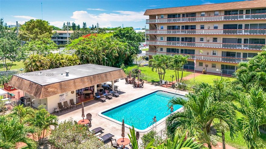 JUST REDUCED! Located in the heart of Hollywood. 2bd/2bth condo located on the 3rd floor & features a private balcony w/ peaceful views of the pool to relax and enjoy beautiful sunsets. Inside, the bright, open layout is filled with natural light. One bathroom has been renovated, & the other partially updated. Accordion shutters offer added peace of mind during hurricane season. Unit offers a great opportunity to update & make it your own. Enjoy life in a vibrant, friendly community just mins from shopping, dining, & beaches. Amenities include a pool, gym, shuffleboard, library, clubhouse w/ bingo nights, & an outdoor dining area.  MUST BE OWNER OCCUPIED 1ST YEAR OF OWNERSHIP! Association sales are limited to individuals looking to live in a 55+ community, NOT private invt or equity firms.