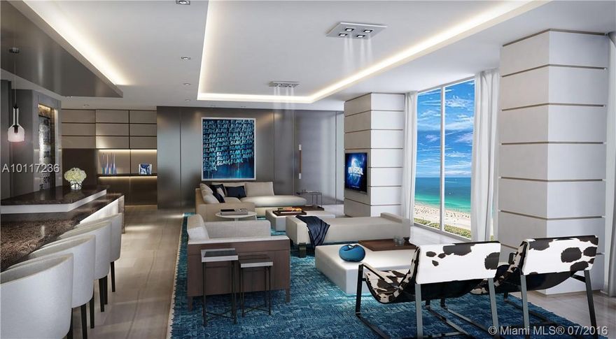 One Ocean offers an exclusive residential lifestyle located South of Fifth designed by Architect Enrique Norton. Walls of glass create panoramic views of the Atlantic Ocean, Biscayne Bay and the Downtown Miami Skyline from this rare PH with private rooftop terrace and custom glass encased pool. One Ocean is a collaboration of Ocean, Architecture and Art with amenities including full beach & pool service, concierge, fitness center & spa, security and valet.