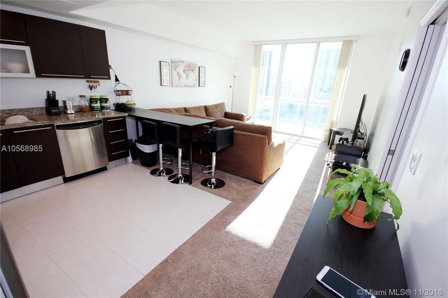 VERY BRIGHT 1 BEDROOM CENTRALLY LOCATED AT THE PLAZA BRICKELL. FLOOR TO CEILING WINDOWS AND LARGE WINDOW IN BEDROOM. VERY SPACIOUS. LARGE BALCONY WITH CITY VIEWS. EASY ACCESS ON THE 14th FLOOR. FULLY EQUIPPED KITCHEN WITH ITALIAN CABINETRY. EXCELLENT CONDITION. DISHWASHER. WASHER/DRYER INSIDE THE UNIT. A/C RECENTLY REPLACED. EASY TO SHOW. COMPETITIVE PRICE TO RENT IT FAST.