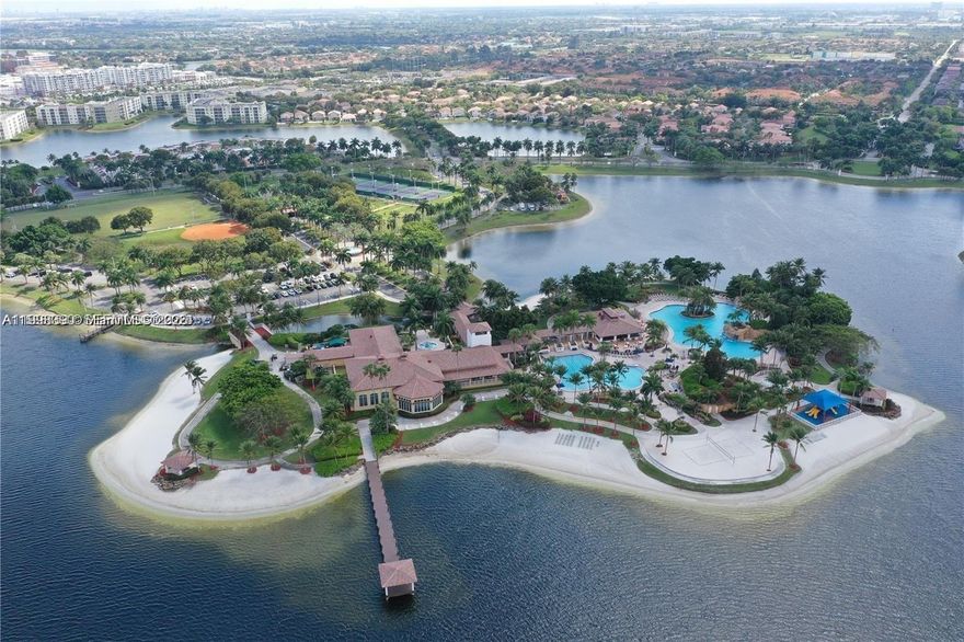 Beautiful 3 bed 3 bath residence in the exclusive Doral Isles community - St Tropez. Bright and spacious living areas with 1 bedroom and 1 full bath downstairs. Relax with stunning lake views. Gated community with 24-hour security. Resort-style amenities: pool, fitness center, sports courts, clubhouse, and more.