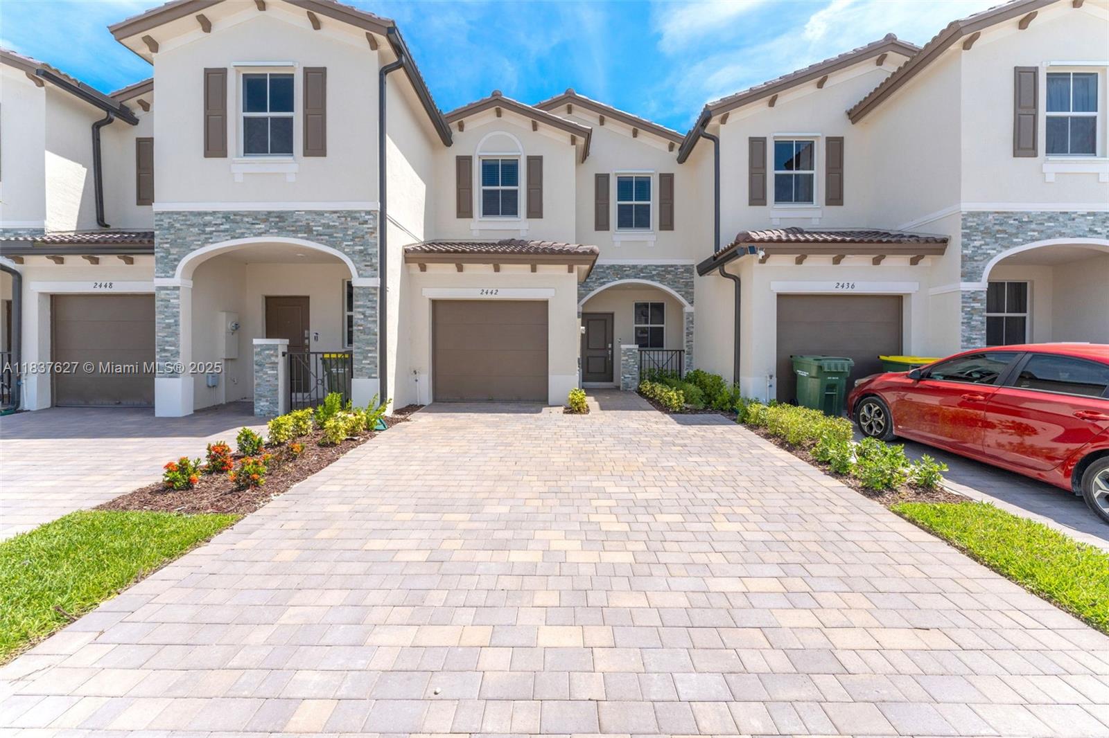 Be the first family to live in this brand-new construction townhome! This 3 bedroom 2 1/2 bath home with garage is now available for lease. Brand new construction by Lennar at Altamira in Homestead, Miami! This stunning 2-story villa-townhouse features a fenced private patio, and a 1 car garage. Enjoy a formal living room and a family-dining combination area, along an open kitchen equipped with stainless steel appliances. The second floor boasts 3 bedrooms with an ensuite master bathroom, and a powder room downstairs. Large capacity washer and dryer are also included. Perfectly located near schools, Turnpike Exit 2, retail shops, restaurants, a hospital, Amazon Distribution Center, and Homestead Air Base. Association approval takes 30 days.