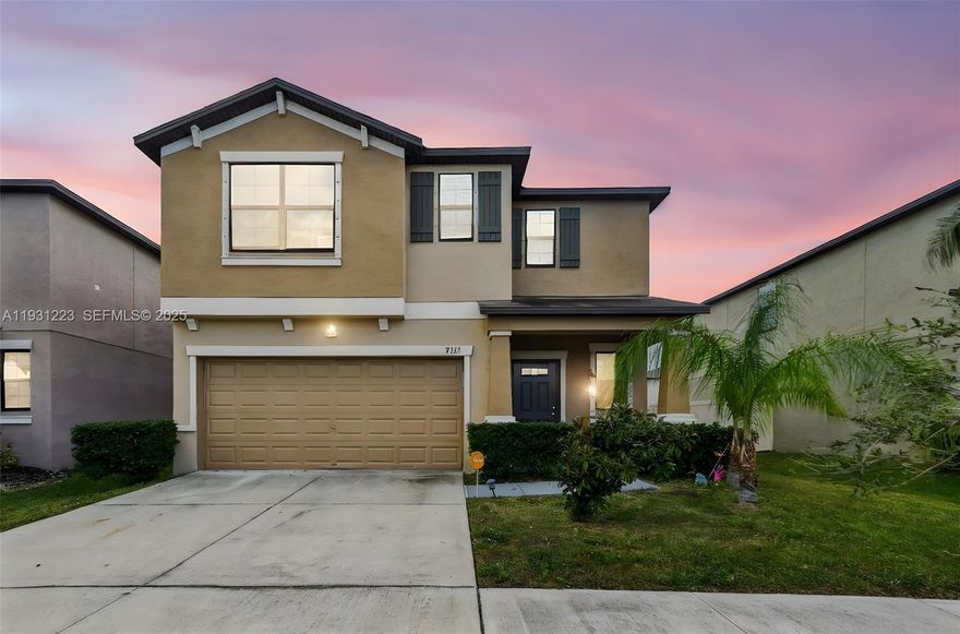 Original Owner, bought directly from the builder. Beautiful 6 bedrooms and 3 bath home 2614 sqft with large master bedroom, loft as you enter the
second floor and 4 other large bedrooms upstairs and another bedroom and bathroom downstairs.
2 full bathrooms upstairs and another full bathroom downstairs. Perfect for guest bedroom or office downstairs with the separated combo downstairs. 
Kitchen cabinets all redone, new carpets throughout in bedrooms and all tile in the common areas.
Very spacious home ready occupancy as sellers are ready to get to their destination. All new blinds
throughout as well. Solar Panels all paid for already as well.
Great sized backyard with vinyl fencing all fenced in.
Community pool, clubhouse and playground just 5 minutes walking distance away from the
property. Low HOA only $78/month. No Flood Zone.
Close to stores and hospitals. About 40 minutes drive to Tampa and 10 minutes to Apollo Beach. Come and see, easy to show