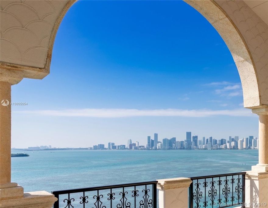 Largest unit available on Fisher Island made up of 9,570 interior sq ft. Sweeping open bay views outlined by the iconic Miami skyline on one side and natural beautiful green views of Virginia Key on the other. This PH residence recently underwent a total 3 yr renovation led by designer Marc-Michaels Interior Design. 5/5/1 with generous living space perfect for your private enjoyment and/or for entertainment. Features include: high ceilings throughout, Crestron system with security cameras, fully equipped Downsview kitchen, Tishler impact doors, 2 washer and dryer set, separate duo bath and independent staff apartment. Amenities include: private island dining, golf, tennis, spa, marina, private beach, Fisher Island Day School. 5 parking spaces , 2 golf cart spaces
