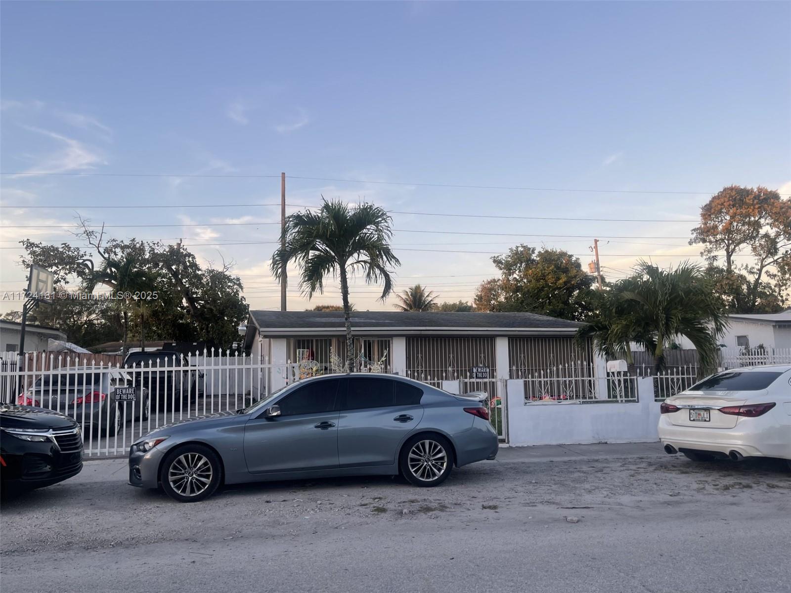 Beautiful home with 3 bedrooms and 1 bathroom, resents updates, including new roof (5 years), AC, kitchen appliances, impact windows. The property offers ample parking, gates and fences around the rear yard, big yard. Located at 15 minutes from Miami International Airport, 20 minutes from Downtown Miami.