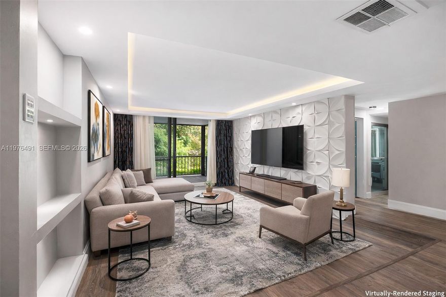 Beautiful Lakeview condo that delivers the space of a single-family home with the ease of luxury condominium living. This property features two generously proportioned bedrooms and two full designer bathrooms. The seamless split-level design creates architectural dimension and refined separation between the living areas. Walls of natural light highlight sleek contemporary finishes, wide-plank flooring, and clean modern lines, all while offering tranquil water views. Additionally, the updated kitchen flows effortlessly into expansive living and dining areas, creating an ideal setting for elegant entertaining or intimate evenings overlooking the lake. Situated within an exclusive gated community with 24-hour security patrol, residents enjoy a lifestyle defined by comfort and prestige — two resort-style pools, clubhouse, tennis courts, fitness center, and lush manicured grounds. Two private storage units further enhance convenience and functionality. Impeccably maintained and move-in ready, this is not simply a home — it is a statement of lifestyle, space, and distinction. Opportunities of this size and setting are seldom available.