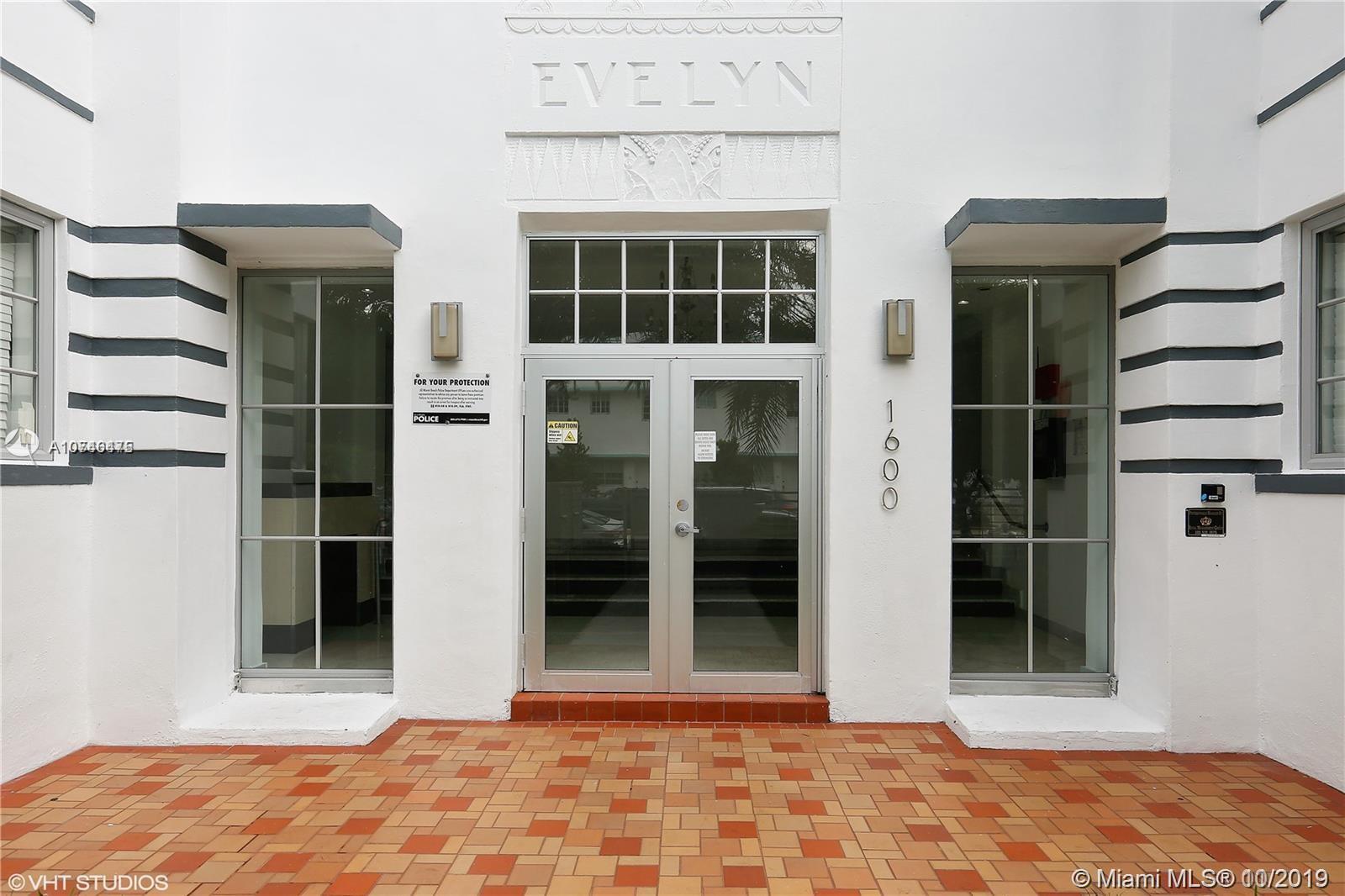 Location, location, Location. Right next to Lincoln Rd. Unique high ceilings, lots of closet space and very spacious unit with washer and dryer inside, cable and internet included in the rent. Gated building, unit located on the second floor.