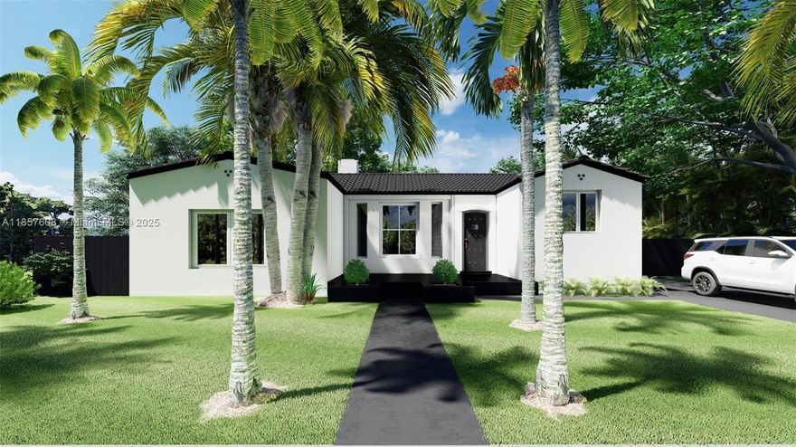 Welcome to this meticulously renovated Modern home in highly sought after Miami Shores! Boasting a total of 4 Beds/ 3 Baths, this exquisite property offers just under 3,000 sqft under AC, including a separate, beautifully renovated in-law quarters for added versatility and convenience. Step inside to discover soaring ceilings ranging from 10-12 feet throughout the entire home, creating a spacious and luxurious ambiance. The centerpiece of the living area is a real wood-burning fireplace, perfect for cozy evenings and gatherings with loved ones. Additional highlights include a 500sqft finished garage, providing endless possibilities as a pool/game room, gym, or additional garage space.