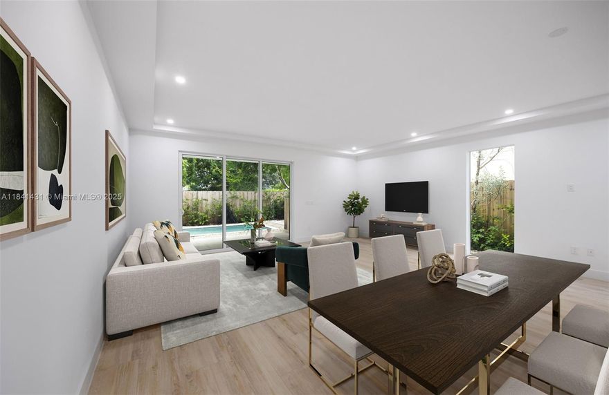 Designed by architect Mario Bocaranda, Casa Azzura Coconut Grove is a new 3-bed, 3.5-bath townhome offering 2,574 SF of modern luxury. The main level features a sleek kitchen with cooking island, open living/dining, powder room, and garage. Upstairs, each bedroom offers en-suite baths and walk-in closets, including a luxe primary with floating tub, glass shower, and dual vanities. Outdoor spaces include a private plunge pool, cabana bath, and BBQ. This turnkey home near Coconut Grove, Coral Gables, and UM is ideal for end-users or, due to the ability to rent out long term or short term, could be perfect for investors. Homes are available for individual purchase or as a package.