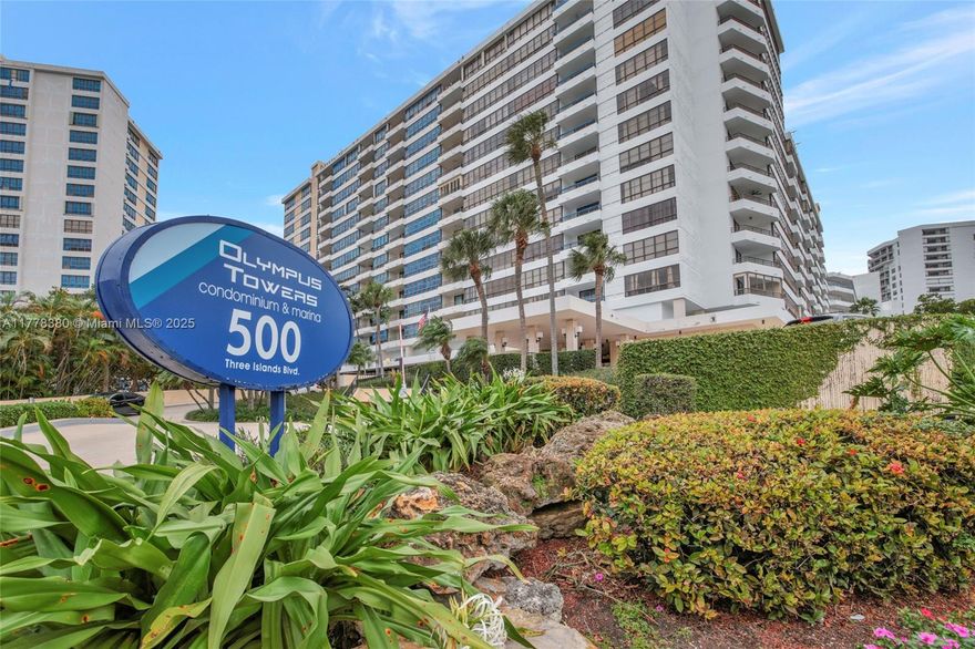Step into unparalleled elegance and tranquility with The Prestigious Olympus Towers at Three Islands. Revel in the regal ambiance that defines this natural gem, where luxury and beauty converge to offer you an unparalleled living experience. Perched amidst breathtaking views of the Diplomat, Intracoastal, Marina, and Pool views, each glance from your window is a portrait of serenity and sophistication. This modern 1-bed, 1.5-bath property offers expansive living spaces for comfort and style. Step onto your balcony to immerse yourself in upscale culture and panoramic vistas. Enjoy amenities like 2 pools, state-of-the-art gymnasium, tennis courts, saunas, and event auditorium. Security is paramount ensuring peace of mind. Property Currently leased. Can be leased every 12 months.