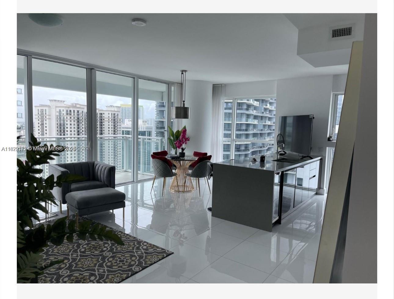 Beautiful corner unit with amazing views.Top of the line appliances ,Walking closets and unit fully furnished .Building has amazing amenities like party room, kids playground, conference room, Theater room , Full gym with Spa. This building brings luxury living to financial district.Walking distance to restaurants and shops .Easy to show.Call Listing agent .