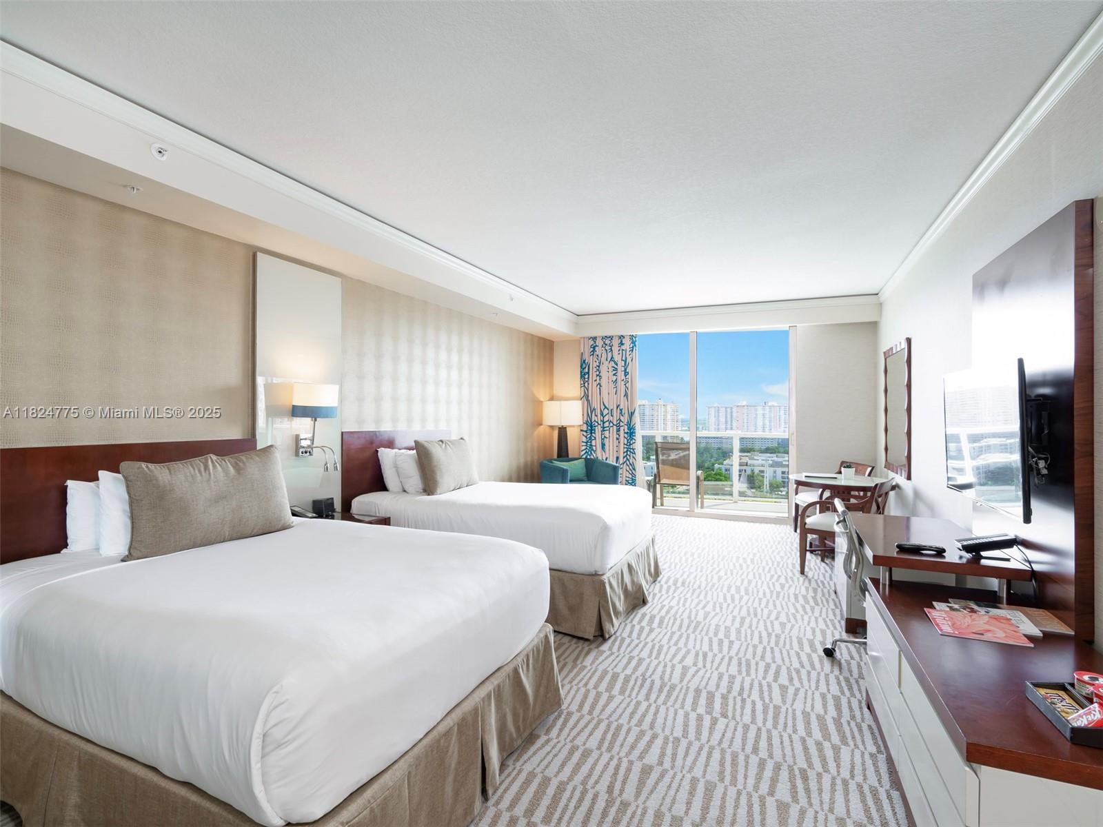 LUXURY LIVING AT ITS FINEST AT THE TRUMP INTERNATIONAL RESORT. VERY RARE OPPORTUNITY TO OWN THIS UNIT LINE WHICH RARELY COME ON THE MARKET. CURRENTLY IN HOTEL MANAGEMENT PROGRAM THAT HANDLES ALL RENTALS, BOOKING AND MAINTENANCE MAKING IT EASY TO OWN & AIRBNB FRIENDLY. A SOLID INVESTMENT YOU CAN ENJOY USING WITH YOUR FAMILY. ENJOY BREATHTAKING VIEWS OF THE INTRACOASTAL WATERS & CITY FROM BALCONY. UNIT COMES FULLY FURNISHED WITH KITCHENETTE, BEDROOM SET, DESK & SITTING AREA. AMENITIES INCLUDE GYM, SPA, 3 RESTAURANTS, 3 BARS (LOBBY, POOL & BEACH BAR), POOL/BEACH SIDE FOOD SERVICE, 2 POOLS, 3 HOT TUBS, CABANAS, PADDLE BOARD/JET SKI RENTALS, TENNIS, BASKETBALL/SOCCER AREA, CHILD CARE, CONCIERGE, SECURITY, VALET, WALK TO RESTAURANTS/SHOPPING AND HOUSE OF WORSHIP.