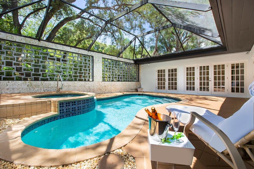 EDGEWATER DR. 3/2 ½, 2 Car-Gar, Pool HOME. This home features 2,489 SF and is situated on a unique 10,000-SF lot with an outdoor tropical oasis perfect for entertaining. This home has excellent bones, wide hallways, and nice ceiling heights, and it is ready for that touch. It is freshly painted, with tumbled marble-like floors throughout and H-impact-Partial-Windows. Spacious family room (easily convertible to a 4th br), oversized master bedroom with pool views, offering remarkable recreational and relaxation vistas from every room. The perfect home for entertaining family & friends. It is located on the well-known Edgewater Dr., within walking distance of Cocoplum Circle, XMAS Park, Sunset Place, Merrick Place, and Coconut Grove.