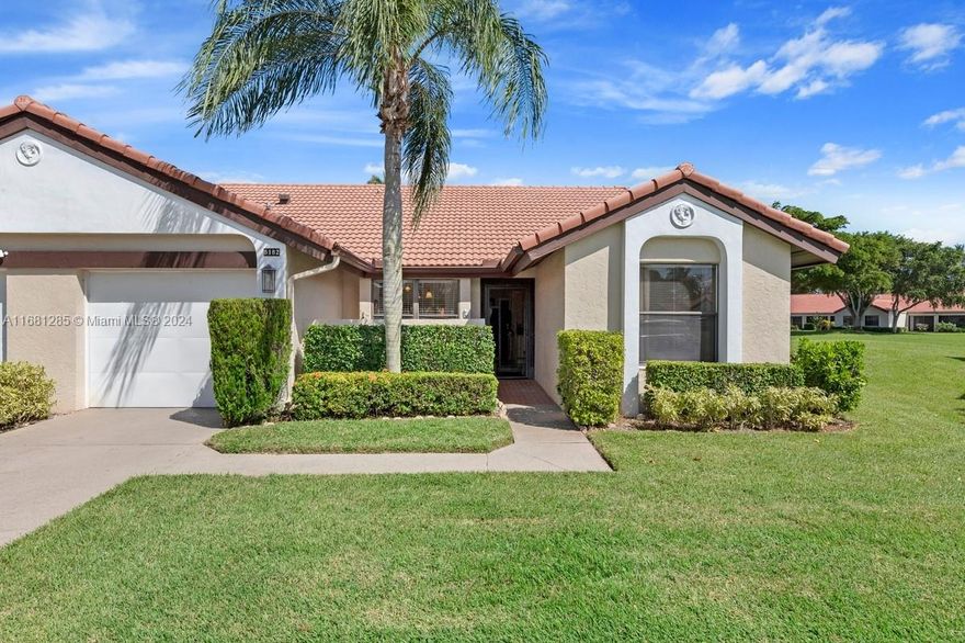 For Sale lakefront corner villa in original condition in this wonderful 55+ community at the Moorings in Aberdeen.  Home features 3BR/2BA and a sunny
Florida room under air overlooking the lake.  Beautiful clubhouse with many amenities to enjoy like pickeball, swimming pools, game room, sauna, tennis 
and much more. Cable and internet included.  Priced to sell! Vacant .For showing instructions show assist or call LA. Easy to show