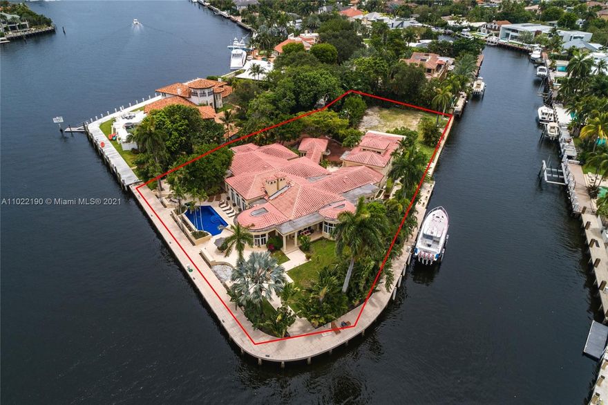 Luxurious Estate in Las Olas! Idyllically located on a private 1.14-acre point lot on the Rio Grande Canal, this 7BR/7.5BA, 8,132sqft abode impresses with jaw-dropping Mediterranean architectures and 550’ of protected waterfront for mega-yachts. The impeccable interior features towering ceilings, exotic marble floors and a gourmet kitchen with premium stainless appliances. Entertainment-ready, the home boasts a billiard room, bar, lounge, sparkling pool, and intoxicating water views. The first-floor master bedroom pampers with coffered ceilings, a walk-in closet, hardwood floors, pool access, and a European spa-inspired en suite with a Romanesque shower and a deep soaking tub. Other features: 3-car garage, laundry area, guest home and quick access to ocean! Call now for an exclusive tour!