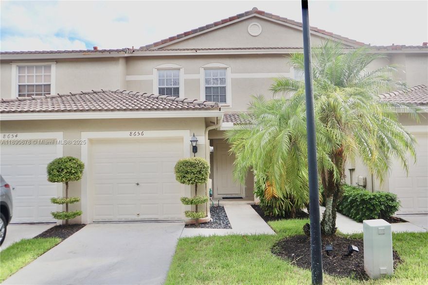 Spacious 2bd 2 1/2 bth townhome in well maintained gated community. Beautiful golf course views from the rear patio. Newer vinyl flooring installed throughout downstairs and upstairs. New washer and dryer conveniently located upstairs. One car garage with driveway and ample amount of guest parking close by. Shopping center with supermarket and restaurants within walking distance. Only 8 min from the sawgrass expressway.