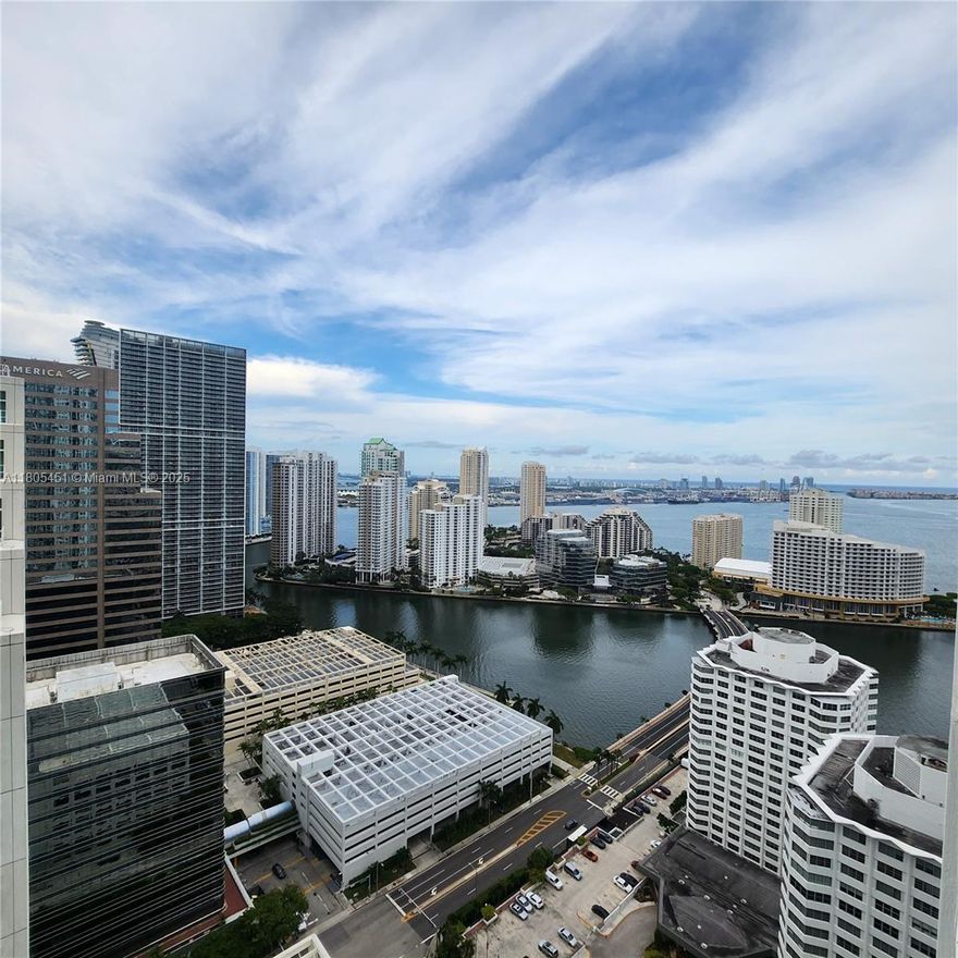 Breathtaking views of Brickell key Island, Biscayne Bay and City skyline form the finest unit at the Brickell Plaza is waiting for you to call home. Beautifully renovated, spacious 2/2 with open floor plan, Wood Ceramic tiles, modern kitchen with high end SS appliances & waterfall quartz counter tops. Bathrooms & Walk-in shower & closets all updated with top of the line finishes including large washer/ dryer. Unit comes with one parking. Plaza residents enjoy state of the art amenities including Gym, 2 Infinity Pools, Hot tub, Sauna/ Steam room, 24/7 Concierge & Valet parking. Prime location in the heart of Brickell, Steps to Brickell City Center, Mary Brickell Village & Downtown to enjoy all restaurants, shops, theater and lots more. Short drive to Airport & S Beach - A Must See!