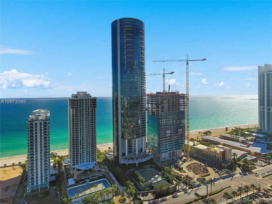 Turnkey Porsche Design Tower unit with unobstructed panoramic ocean and city views. Exquisitely furnished by one of the top design Nick Luaces Design comes with Fendi furniture and top of the line finishes. Private ocean view pool on terrace, outdoor grill, Poggenpohl kitchen with Miele appliances, marble and parquet floors and & private sky garage connected to unit by robotic elevator. Porsche Tower provides a multitude of amenities including an onsite theatre, restaurant, lounge bar, sunset pools, spa, yoga center, VRX emotion Z-55 racing simulator, virtual golf simulator, fitness facility and much more.