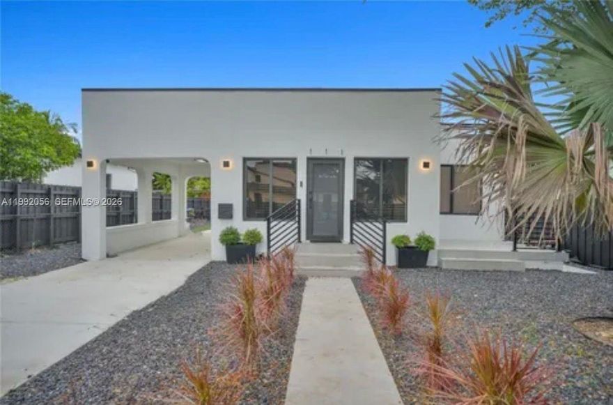 Completely reimagined and beautifully finished, this 1,500 SF Buena Vista residence offers a seamless blend of modern luxury and everyday comfort. Renovated in 2022, the open-concept layout features expansive living spaces and large-format porcelain flooring throughout. The chef’s kitchen is equipped with premium Bosch appliances, custom cabinetry, and a sleek quartz countertop. ideal for both entertaining and daily living. Three spacious bedrooms and two designer bathrooms showcase refined, high-end finishes.
Designed for efficiency and peace of mind, the home includes full hurricane-impact windows and a new HVAC system. The private backyard, complete with a patio, offers ample space for entertaining or a future pool. Ideally located just minutes from the Design District, top dining, beaches, and major highways, this turnkey home delivers style, convenience, and an exceptional location.