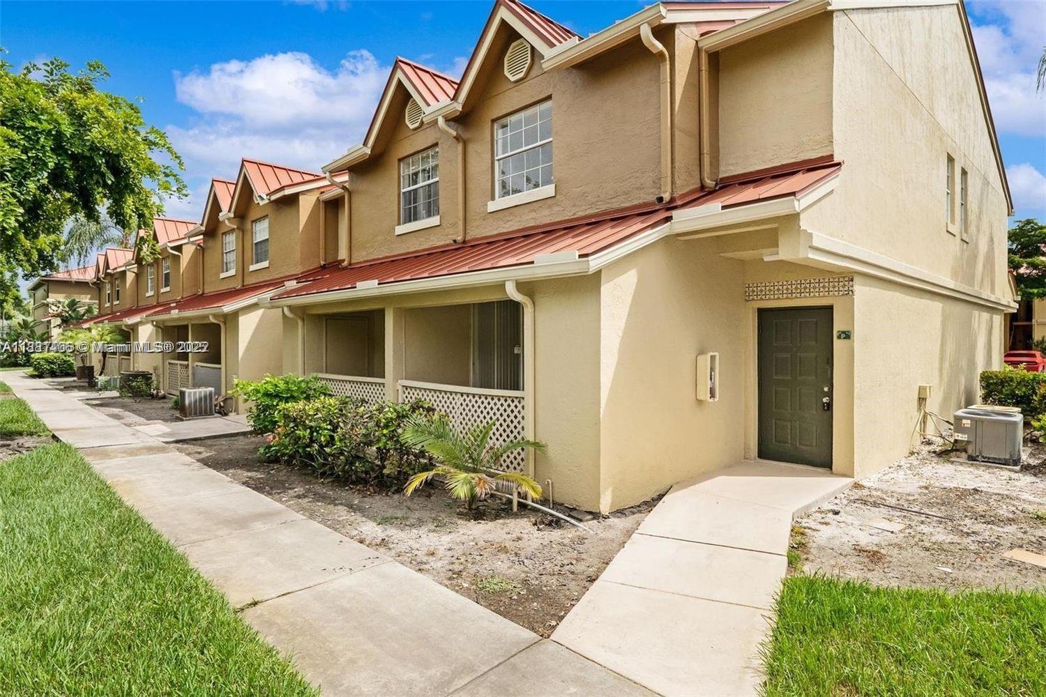 Charming 2 story/ 1-bedroom, 1-bath unit in the desirable community of Miami Gardens. This cozy home features a bright and open living area, tile flooring, and a private balcony for relaxing or entertaining. The spacious bedroom offers ample closet space, and the unit includes a brand new in-home new washer and dryer, ac, oven and water heater for added convenience. Enjoy the benefits of a gated community with amenities such as a pool, clubhouse, and secure parking. Centrally located near major highways, shopping, dining, and schools. Ideal for first-time buyers or investors! Gated, safe community. Easy to show.