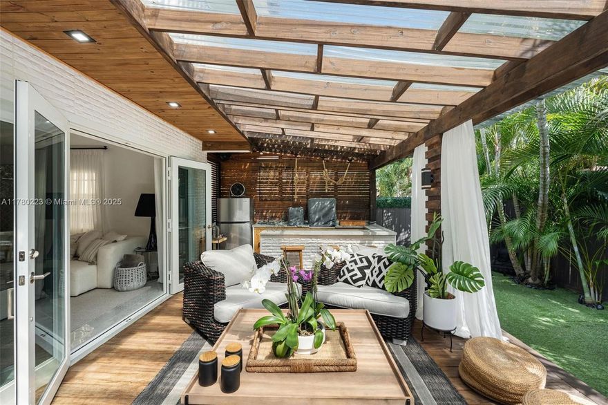 Welcome to this enchanting two-story single-family home beautifully remodeled. The open floor plan seamlessly connects the kitchen with the dining and living areas, making it ideal for both entertaining and everyday living. This home showcases enormous attention to detail, with high-quality finishes and automated curtains throughout. The standout feature is the stunning patio, complete with a barbecue grill, fridge, and cozy seating, all nestled on immaculately laid artificial grass. With three bedrooms and two and a half baths, this meticulously maintained home perfectly combines comfort and style. Enjoy a lifestyle of modern convenience in this home, which is located within easy reach of shops, restaurants, schools, the airport, Coconut Grove, Brickell, and Coral Gables.