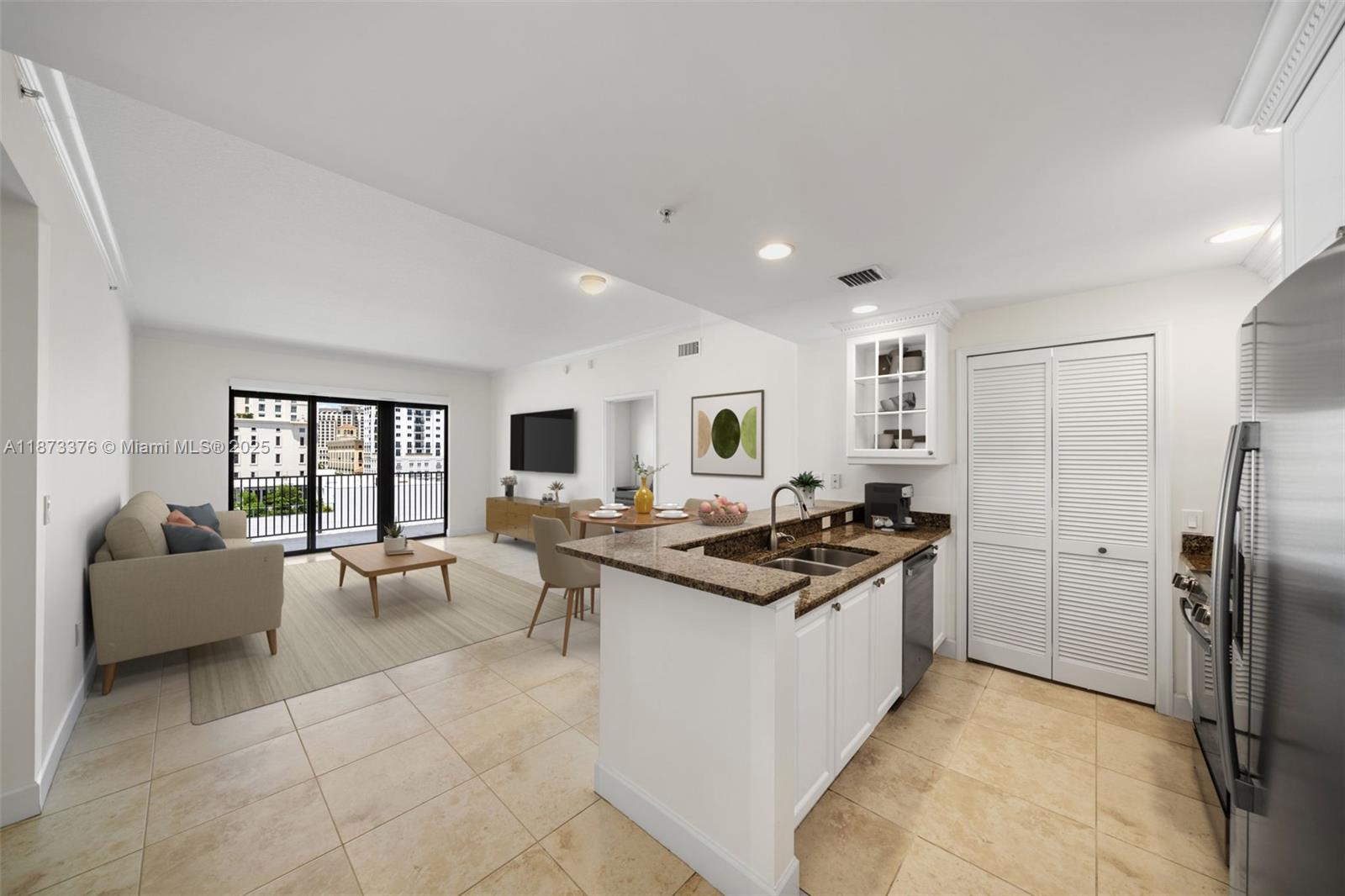 Beautiful, bright, and renovated at 100 Andalusia! Featuring light cabinetry, new kitchen appliances, new blackout shades and air-conditioned storage space, this 2-bed / 2.5-bathroom condo in the heart of Coral Gables has it all! Enjoy the convenience of a Downtown Gables address, great views of Coral Gables, and two parking spaces on the same floor as the unit. One block from shops and restaurants on Miracle Mile, three blocks from the new Plaza Coral Gables, and two blocks from Publix.100 Andalusia is a boutique building with fewer than 100 residences and offers exceptional amenities including a fitness center, 24-hour front desk, community room, and billiards room.