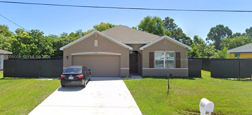 Beautiful home featuring 4 bedrooms, 2 bathrooms, and a 2-car garage converted into a 2nd Generation bedroom with 2 bedrooms, a kitchen, and a bathroom. The main house has a spacious kitchen that includes a large center island, walk-in pantry, 36" cabinets, and stainless appliances (range, microwave, dishwasher).

Primary suite offers room for king-size furnishings, an oversized walk-in closet, and additional linen storage. Tile flooring throughout main living areas, with carpet in bedrooms.

Enjoy a covered, trussed lanai and a fully landscaped yard with sod, shrubs, mulch, and 4 hardwood trees. Oversized homesite provides space for a future pool.

Smart home package included.
No HOA fees or restrictions.