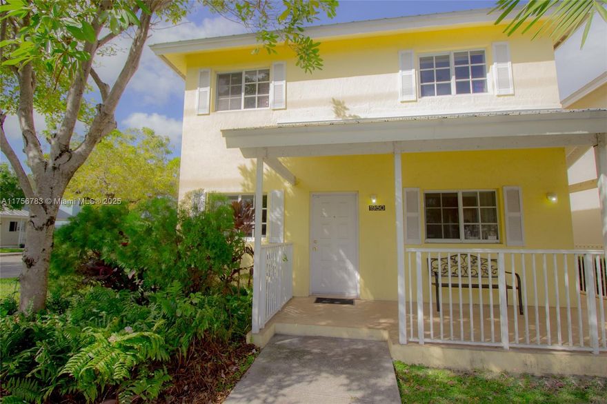 Key West style 4/2.5 two-story townhouse located in historic Overtown. Large sunny porch just off the kitchen faces 3rd Avenue with skyline views and a fenced in yard in a gated community, just minutes to downtown. This quiet corner home is the perfect investment with three bedrooms, one full bath, A/C closet, laundry closet with cabinets above, conveniently located on the second floor, and a large master bedroom suite and half bath just off the dining room downstairs. Open tiled kitchen perfect for entertaining. Large utility closet and parking for 2 access directly behind the house. Carpeted second floor and tile throughout the first floor. Nicely maintained tree-lined community. Located just a few blocks from Wynwood.