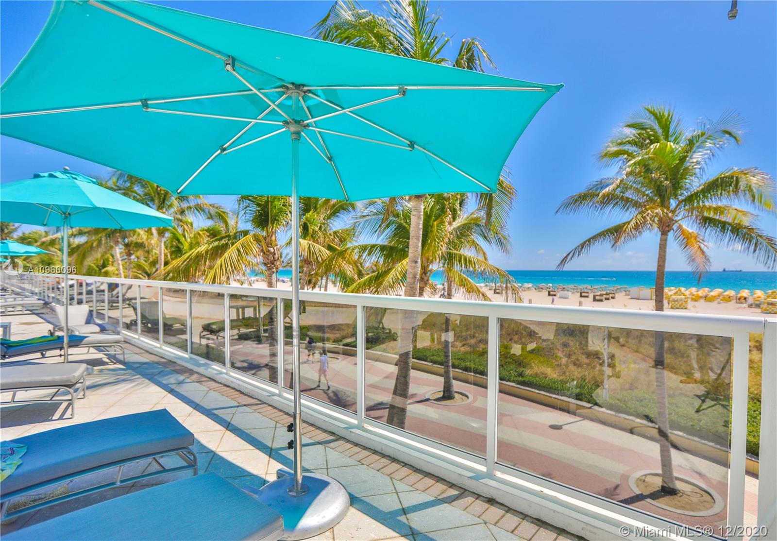 Oceanfront building across from the new remodeled Ritz Carlton Hotel . On Collins Avenue and Lincoln Road . The best location .This semi-furnished unit has brand new high-impact windows and doors, full-size washer and dryer and a 3 yo A/C Unit. Tile flooring throughout, granite countertops. Large open terrace with panoramic direct ocean views. Included at no additional charge are cable, Internet, Wi-Fi, A/C and Water ( over $350 in savings monthly). Amenities include fitness center, Olympic size swimming pool and tanning deck. Direct access to the beach and right on the world renown Lincoln Road, an outdoor mecca of retail, restaurants and entertainment. There is no need to rent a car although parking for one car is included. It is just 2 blocks from famous Ocean Drive. Quick approvals.