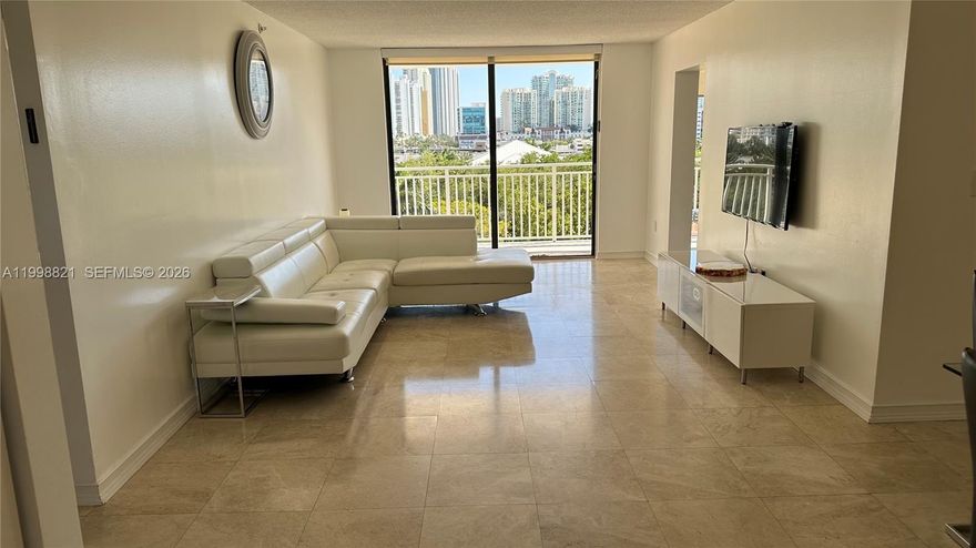 FULLY FURNISHED APARTMENT RENOVATED WITH BREATHTAKING OCEAN & CITY VIEWS. LARGE 2 BEDROOMS AND 2 BATHROOM SPLIT FLOOR PLAN APARTMENT. ACROSS THE STREET FROM THE BEACH, IN THE HEART OF SUNNY ISLES BEACH. VERY SPACIOUS, BRIGHT, AND LOTS OF CLOSETS, WASHER AND DRYER IN THE UNIT KITCHEN WITH HIGH END APPLIANCES. AMENITIES: GYM, TENNIS,LIBRARY,GAME ROOM, GUARDED GATE. 24HRS LOBBY ATTENDANT, INTERNET, CABLE, TOTAL INSURANCE FOR APPLIANCES, PLUMBING, AND A/C. CLOSE TO RESTAURANTS, GROCERY STORES.VERY GOOD 8-K SCHOOL. ONLY 3 DEPOSITS REQUIRED (1ST MONTH RENT, LANDLORD SECURITY DEPOSIT, ASSOCIATION SECURITY DEPOSIT FOR COMMON AREA).