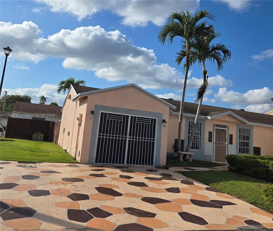 This cozy home features 3 bedrooms, 2 bathrooms, and a family room for entertainment. On a corner lot.The kitchen boasts stainless steel appliances, a touch-control microwave, a flat cooktop, a range hood, a dish washer, and a refrigerator. To include washer & dryer. Granite countertops. Outdoor shed for storage, lawn irrigation, a fenced yard, security cameras, and security bars.