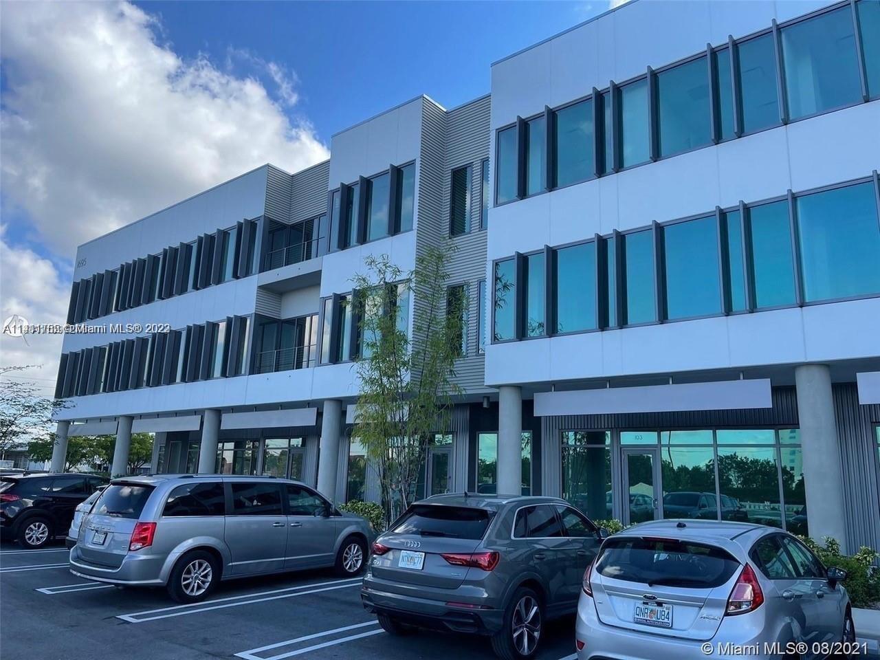 +/- 850 SF Beautiful office Suite with two private offices. Ready to use and partially furnished. Glass divisions and tile floors. Located within a modern Building between International Mall and Dolphin Mall. *(Rent per month plus sale tax)*