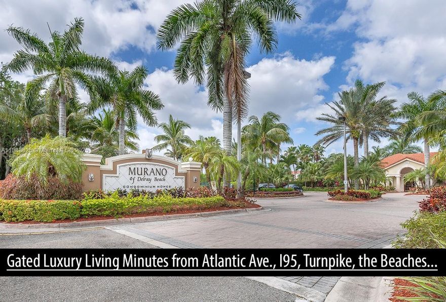 Beautiful updated 2 bedroom 2 bath condo. Convenient first floor. Updated kitchen with granite counters and stainless steel appliances, open floorplan, full size washer and dryer inside the unit. Vinyl flooring throughout. Crown moulding in the living area. Enjoy living in this highly desirable, all ages, gated community of Murano of Delray with amenities such as a clubhouse, fitness center, racquetball, tennis courts, resort style pool, and walk/jog path around the lake. Close to major highways, shopping and a short 15 min drive to trendy downtown Atlantic Avenue and the beach. No pets.