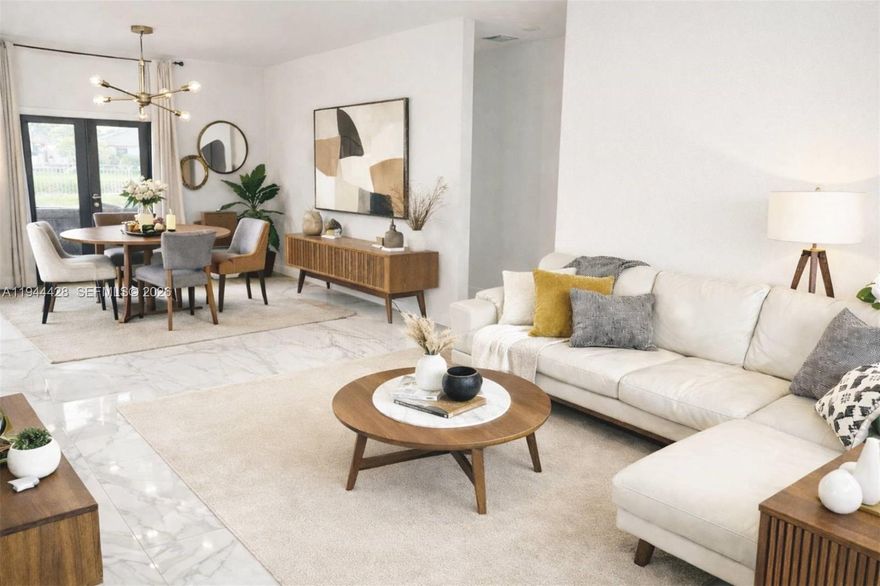 NO HOA in this 2022 waterfront smart home on a quiet cul-de-sac with an 80-ft canal frontage for kayaking or small motor craft cruising with west-facing spectacular sunset views alongside a 2-way bike path. Huge 12,535-sq-ft lot offers room for a pool, RV, and boats. Five bedrooms/4.5 bathrooms, separate laundry room.  Electric water heater.  Better than new-builds with over $130,000 in upgrades, including espresso-frame impact windows and doors, custom closets and window treatments, tile flooring, gutters, privacy fencing, remote-controlled recessed lighting, pergola with adjustable louvers, and whole-house water filtration system. Unique to the other Galiano Point Hawthorne models is its great street design here having a cul-de-sac on one end and dead-end on the other which reduces through-traffic and car speed.  Great for primary residence or for investors.    1.6 miles to Zoo Miami and close to schools, shopping, and Miami International Airport. Move-in ready — skip new-build delays.