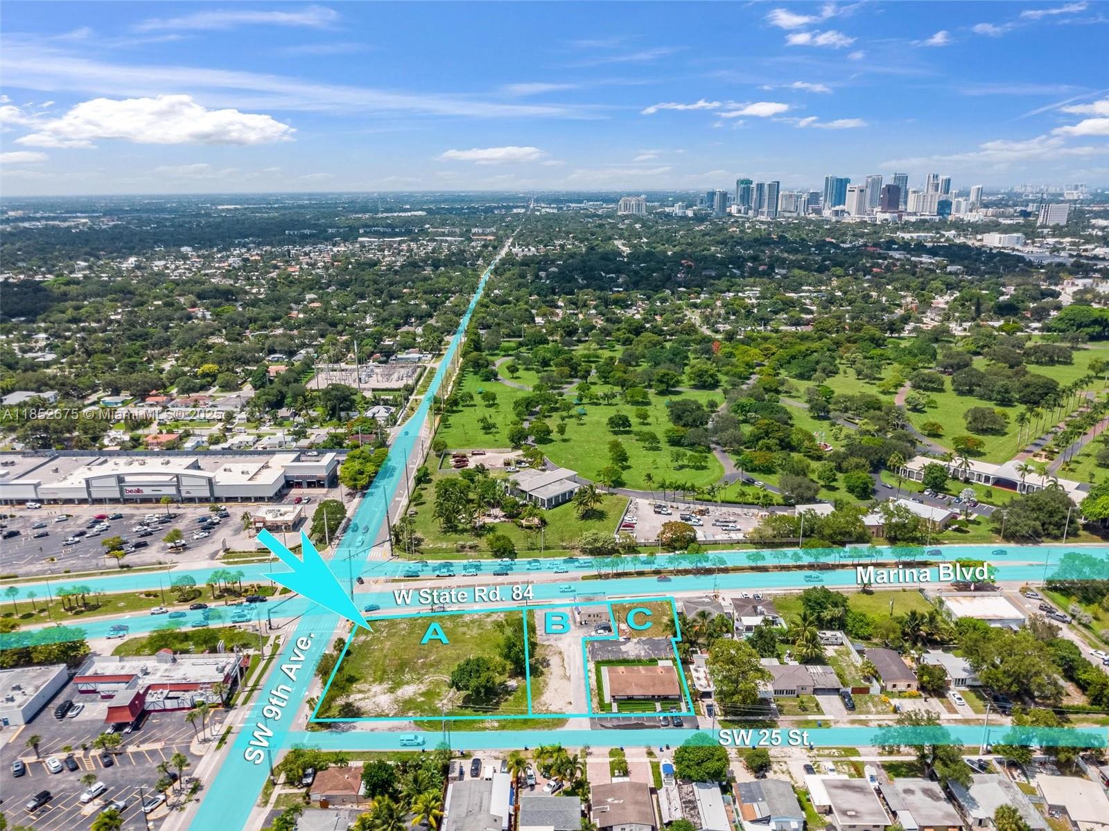 JUST LISTED FOR SALE! Signalized Hard Corner on State Road 84 (Marina Mile Blvd.). This 1.18 +/- acre assemblage benefits from strong traffic counts, excellent visibility, and flexible access points, making it a prime candidate for redevelopment or build-to-suit opportunities. Whether targeting logistics, service retail, or commercial flex uses, the site’s strategic location and scale offer unmatched potential in one of South Florida’s most active growth corridors. This RARE ASSEMBLAGE of five contiguous land parcels offers a prime development opportunity along the highly trafficked corridor of West State Road 84 in Fort Lauderdale, Florida. Prime signalized corner with tremendous visibility on W State Road 84.