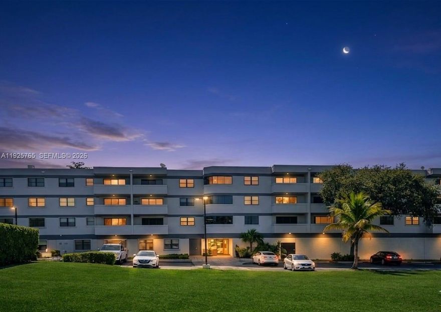 Bright and spacious 2-bedroom, 2-bath corner unit on the first floor, offering 1,451 sq ft of living space. Features include new premium laminate flooring, a new AC and water heater, a new electrical panel, updated ceiling fans, accordion hurricane shutters on all windows, and an in-unit washer and dryer. Baptist Towers is a well-maintained building with secure lobby access, nestled in a tranquil setting yet close to major highways and area attractions. The building has passed its milestone inspection and boasts fully funded maintenance reserves with a new roof (2024). One assigned parking spot right in front, and plenty of guest parking. 20 minutes to the beach, close to major roadways and area attractions! All ages welcome. Quick and easy association approval. No assessments! Rentals not permitted. Monthly maintenance covers water, trash, insurance, pest control, and reserves. Copies of recent four-point and wind mitigation inspections are available. Schedule your appointment today!