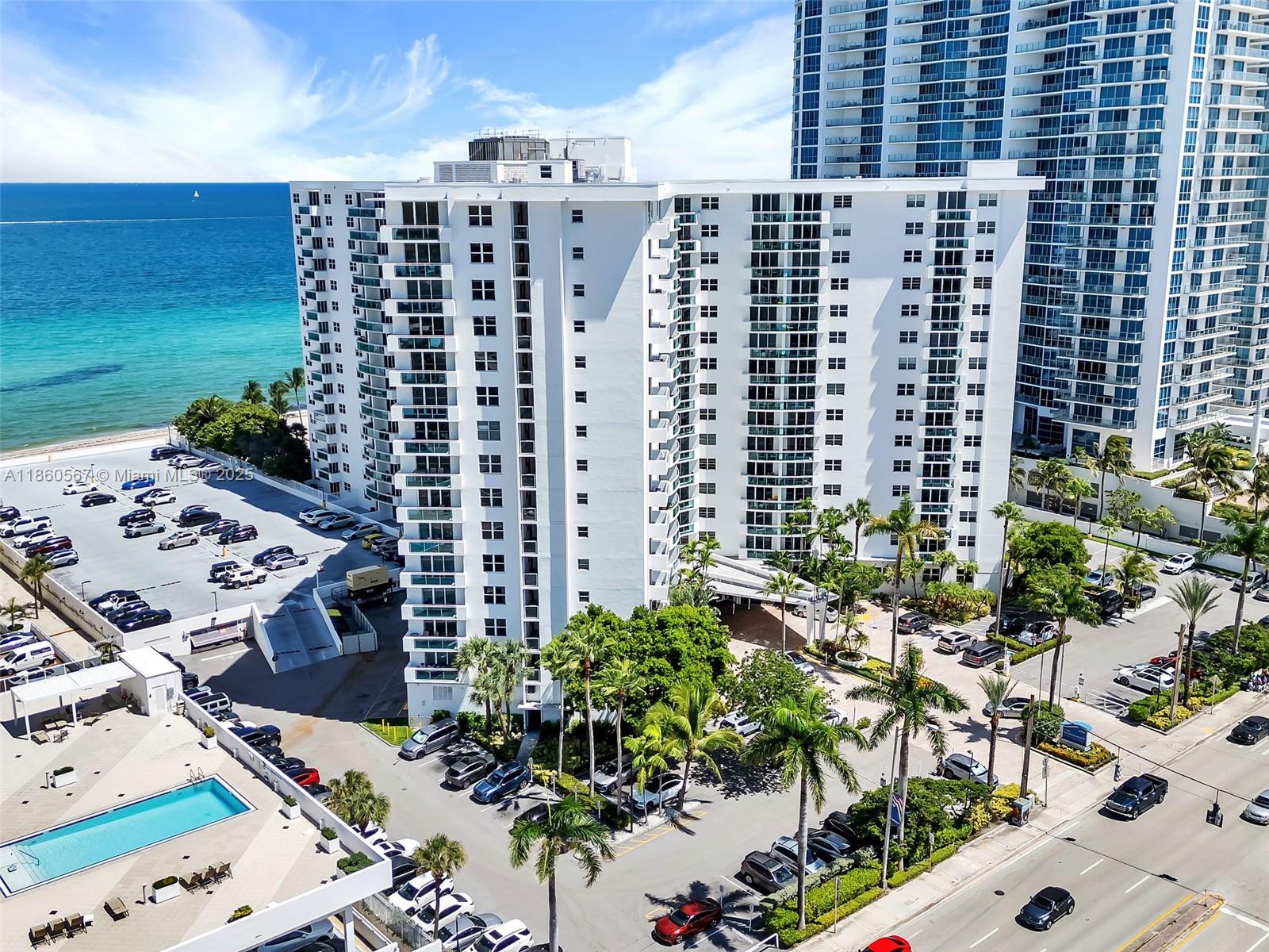 Beautiful 1/1 condo on the 4th floor with stunning beach and city views in a desirable oceanfront building on Hollywood Beach. Features a spacious walk-in closet, impact windows, and option to purchase furnished or unfurnished. Resort-style amenities include Tiki bar, pool, jacuzzi, sauna, cabanas, game room, fitness center, 24/7 front desk, and valet parking. Excellent location across from Publix, minutes to restaurants, shops, casinos, and Ft. Lauderdale Airport. Rentals allowed, 6-month minimum, twice per year.